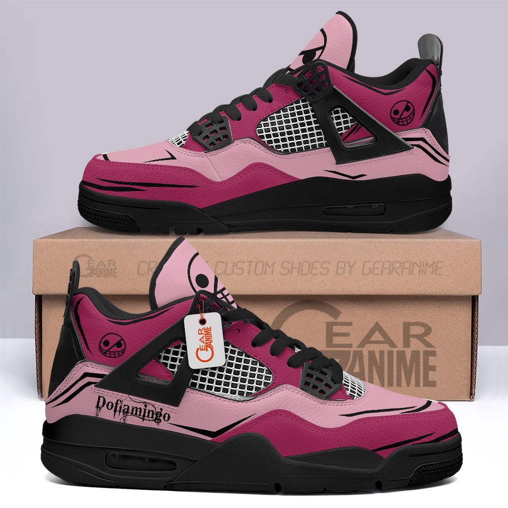 Donquixote Doflamingo Retro 4 Leather Sneakers Custom Name