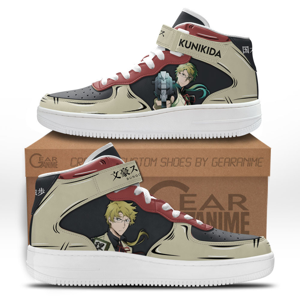 Doppo Kunikida Custom Anime Mid-Top Leather Sneakers