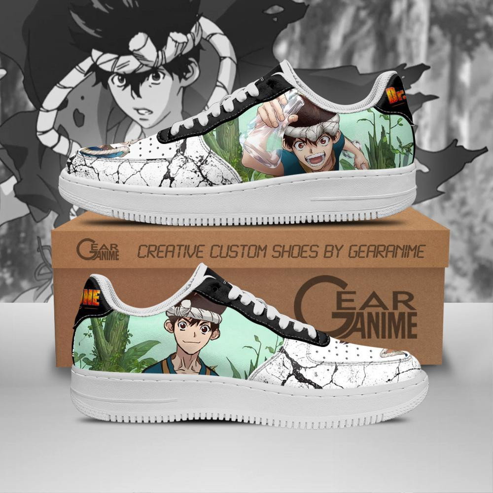 Dr. Stone Chrome Custom Anime Low-Top Leather Sneakers