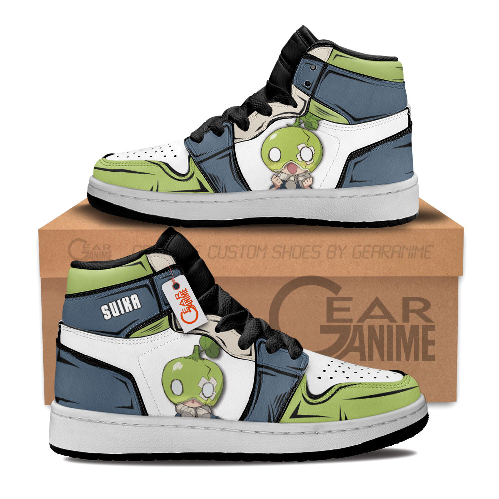 Dr. Stone Suika Custom Anime Kids High-Top Leather Sneakers Personalized
