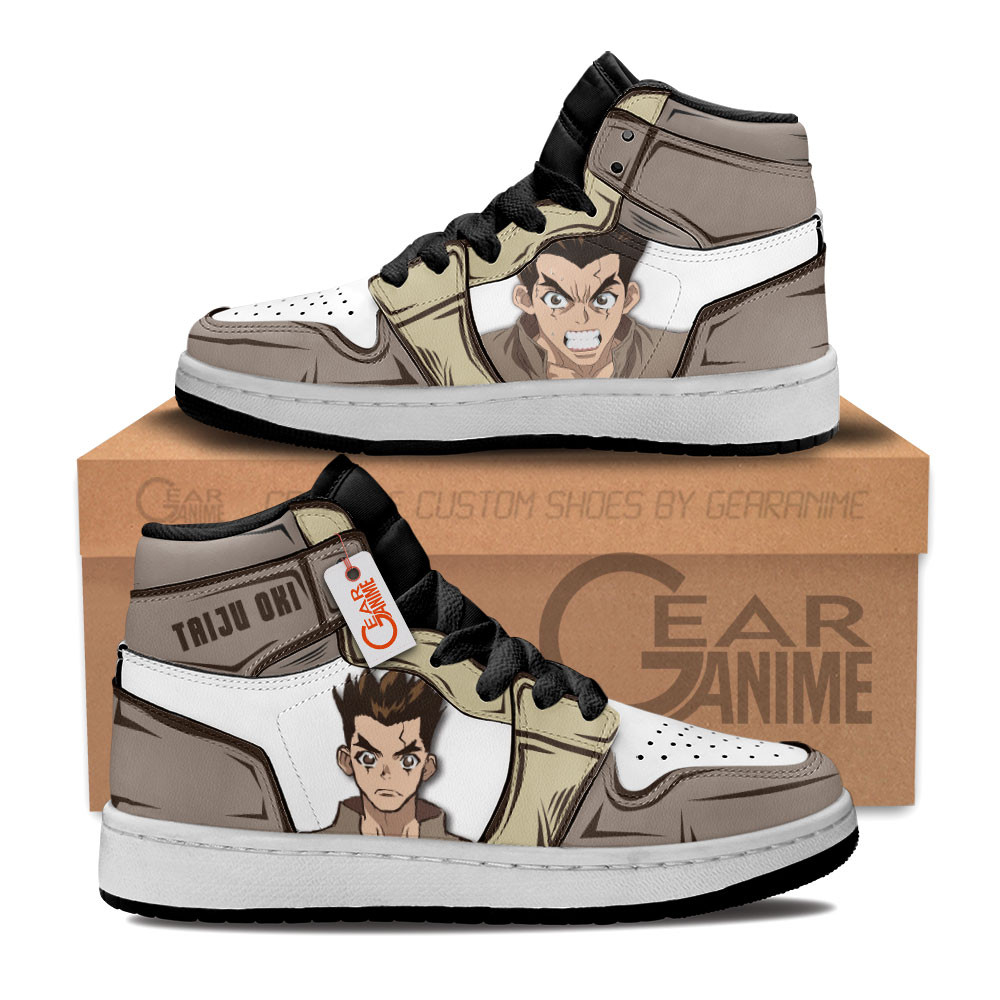 Dr. Stone Taiju Oki Custom Anime Kids High-Top Leather Sneakers Personalized