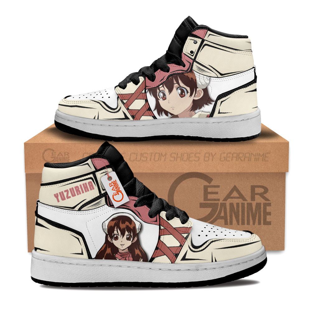 Dr. Stone Yuzuriha Ogawa Custom Anime Kids High-Top Leather Sneakers Personalized