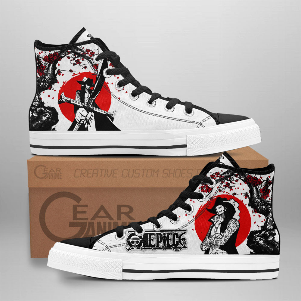 Dracule Mihawk Custom Anime High-Top Canvas Shoes Japan