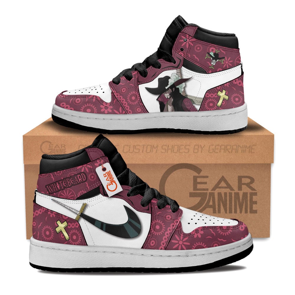 Dracule Mihawk Custom Anime Kids High-Top Leather Sneakers Personalized