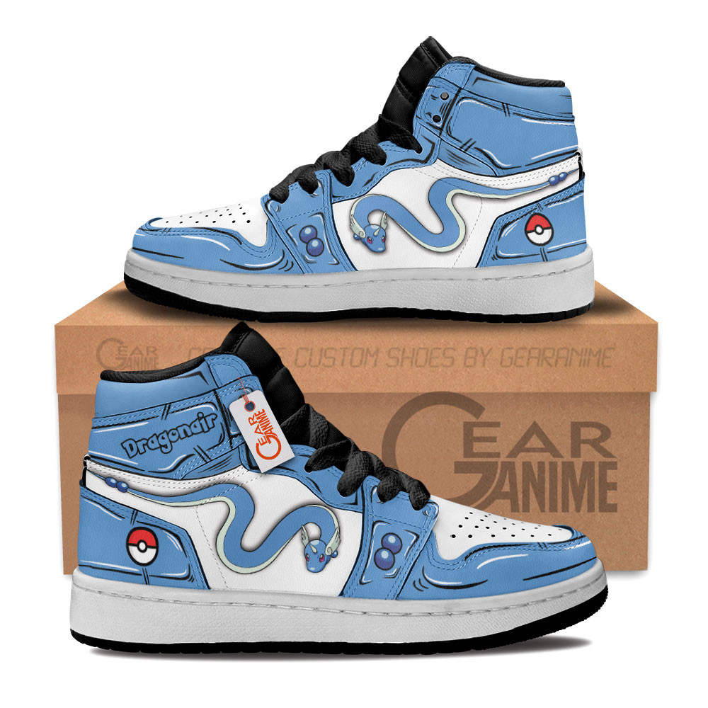 Dragonair Custom Anime Kids High-Top Leather Sneakers Personalized