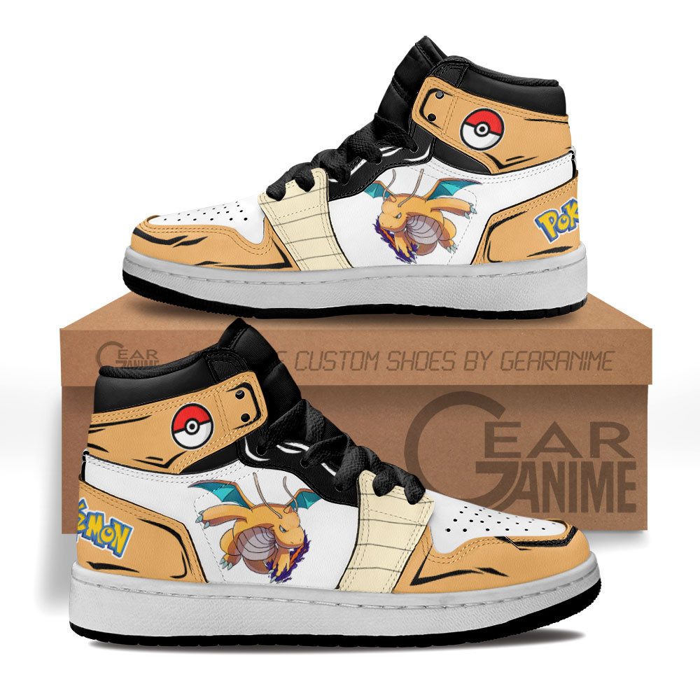 Dragonite Custom Anime Kids High-Top Leather Sneakers