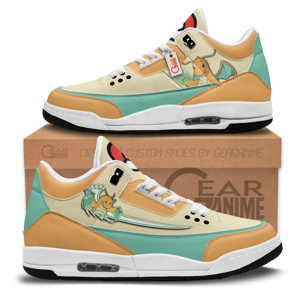 Dragonite Custom Anime Retro 3 Leather Sneakers
