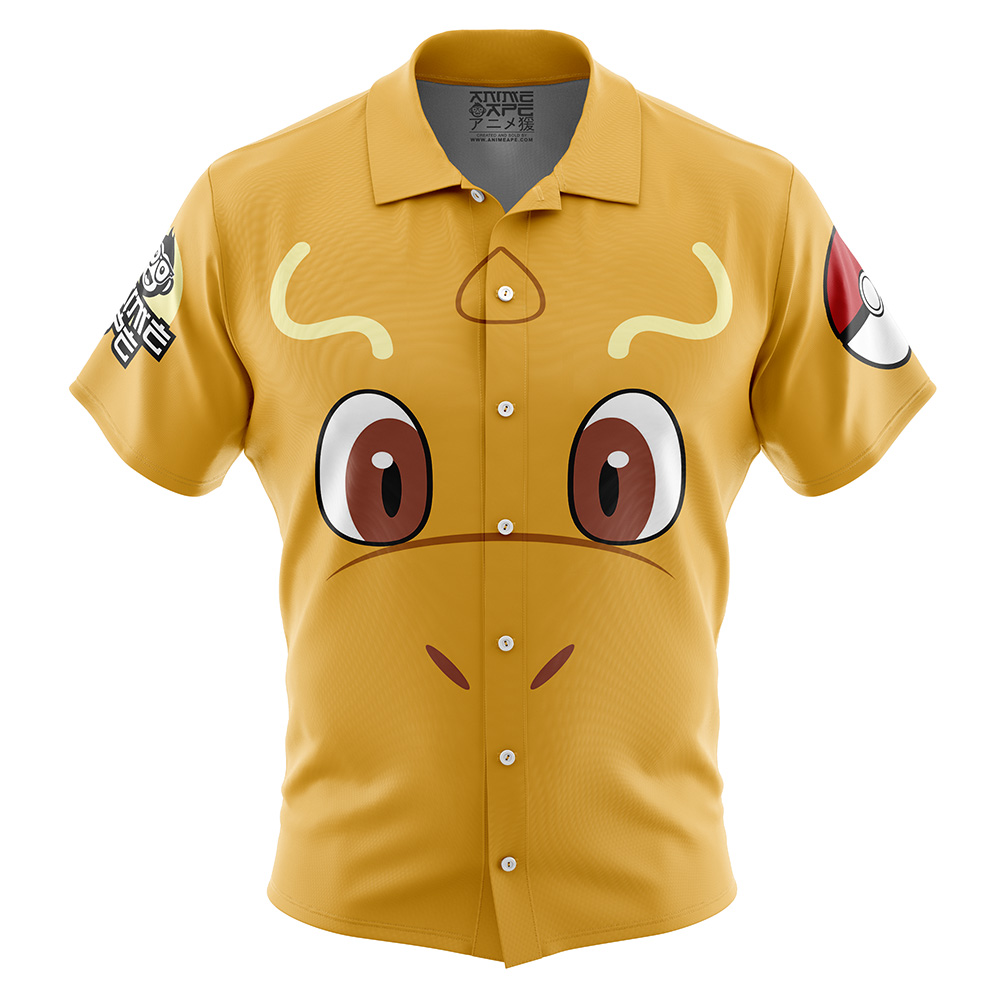 Dragonite Face Pokemon Button Up  Hawaiian Shirt