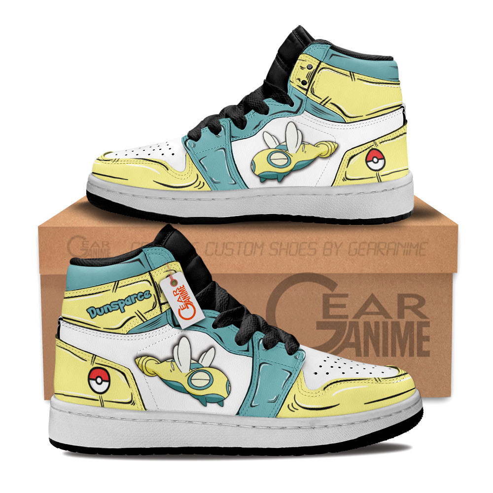 Dunsparce Custom Anime Kids High-Top Leather Sneakers Personalized