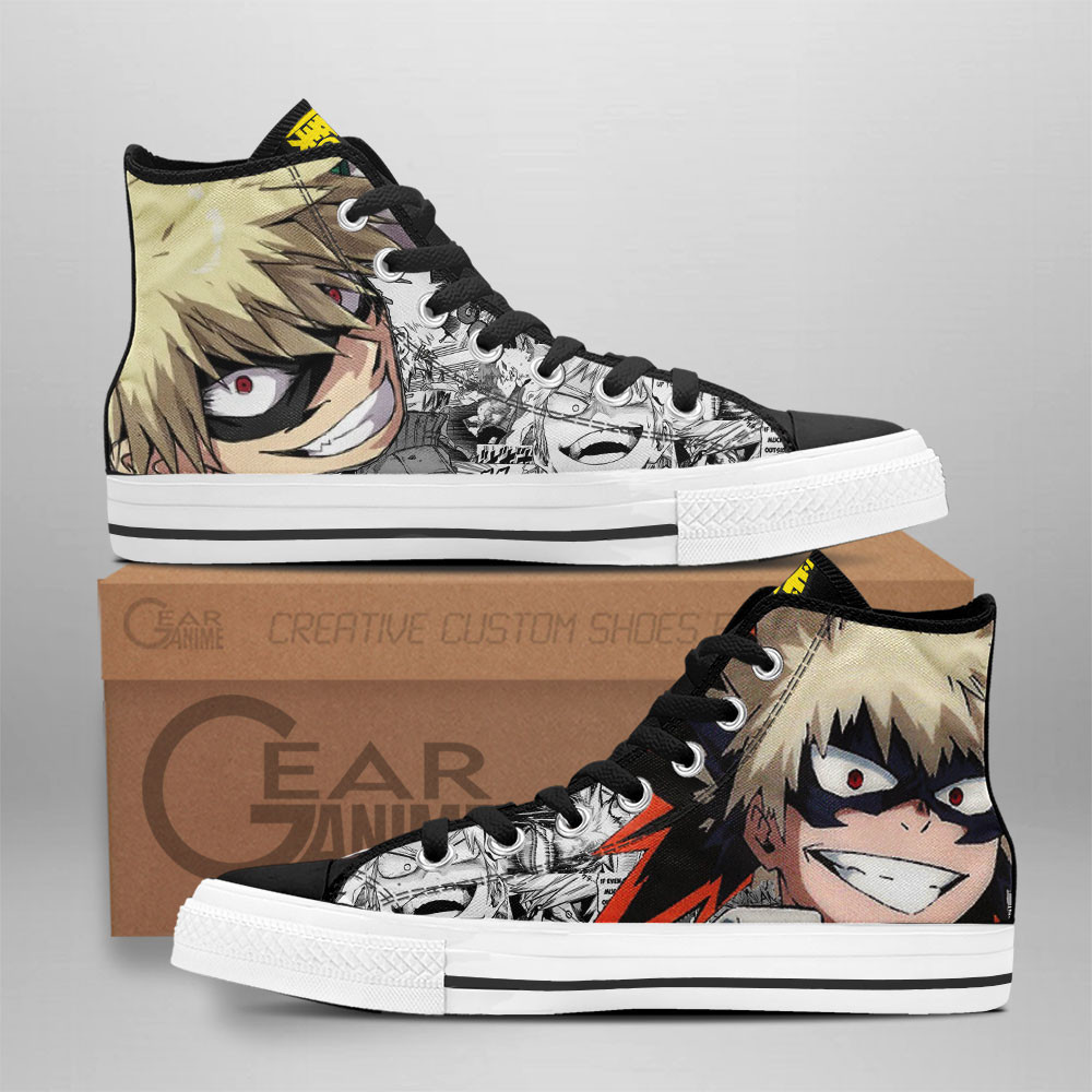 Dynamight Katsuki Bakugo Custom Anime High-Top Canvas Shoes