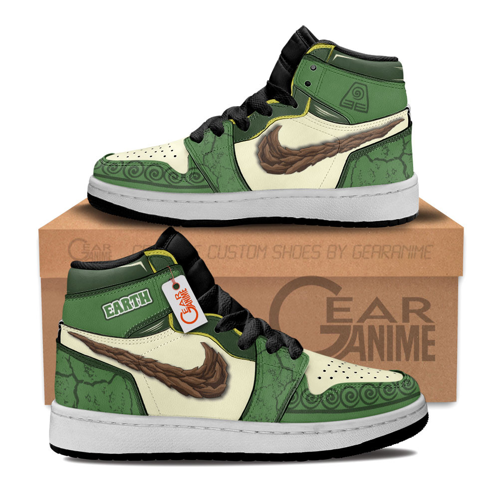 Earth Nation Custom Anime Kids High-Top Leather Sneakers