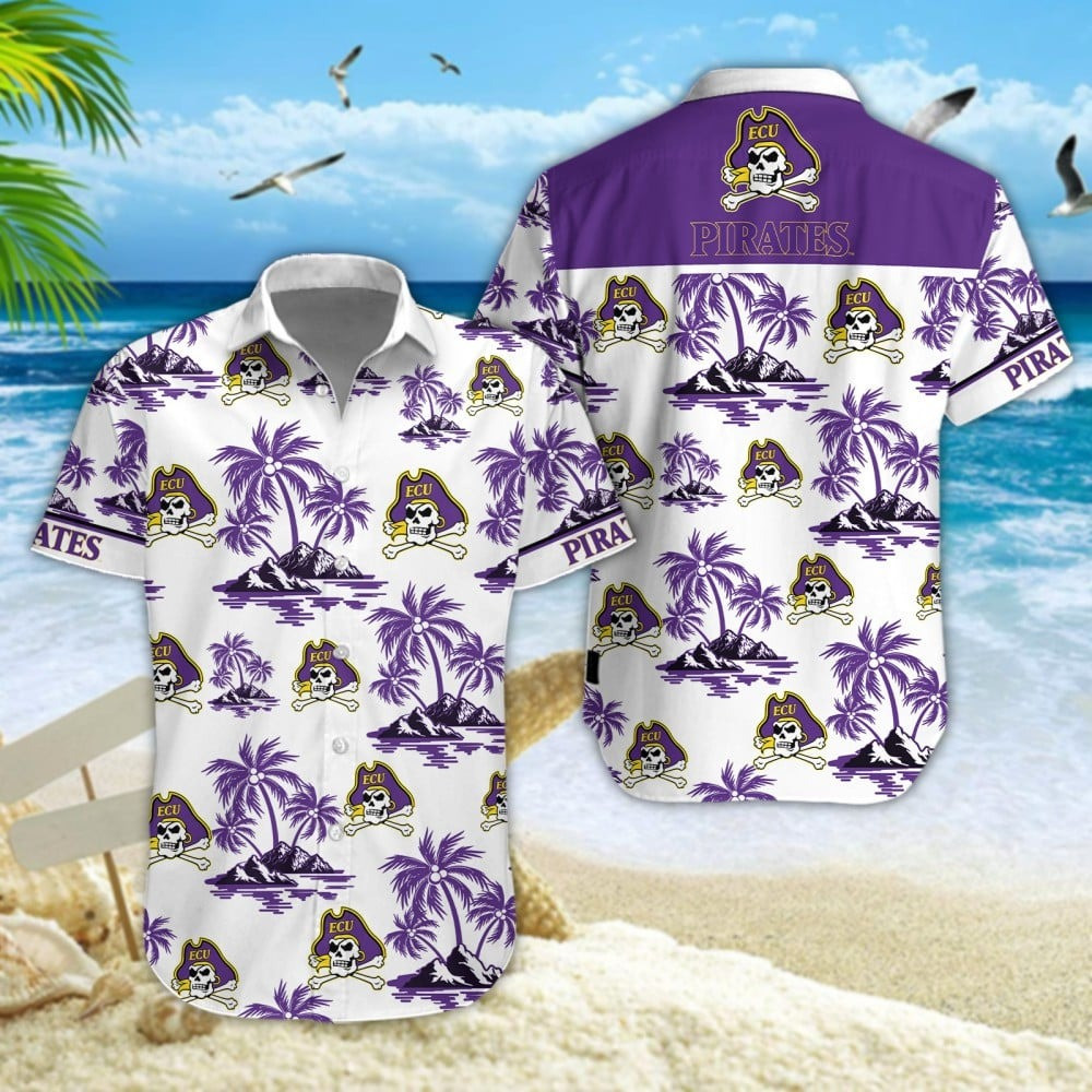 East Carolina Pirates Football Hawaiian College Football Hawaiian Shirt Gift For Football Dads
