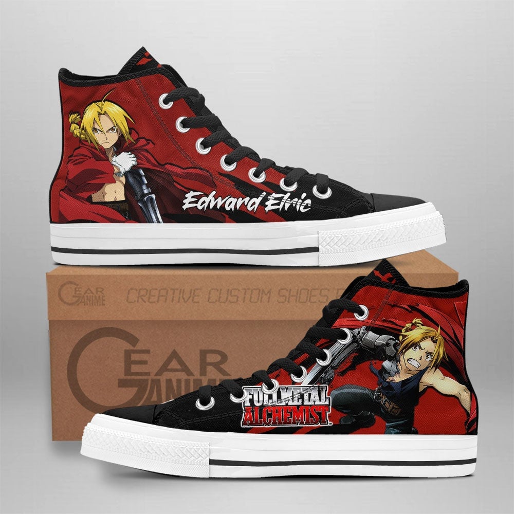 Edward Elric Custom Anime High-Top Canvas Shoes