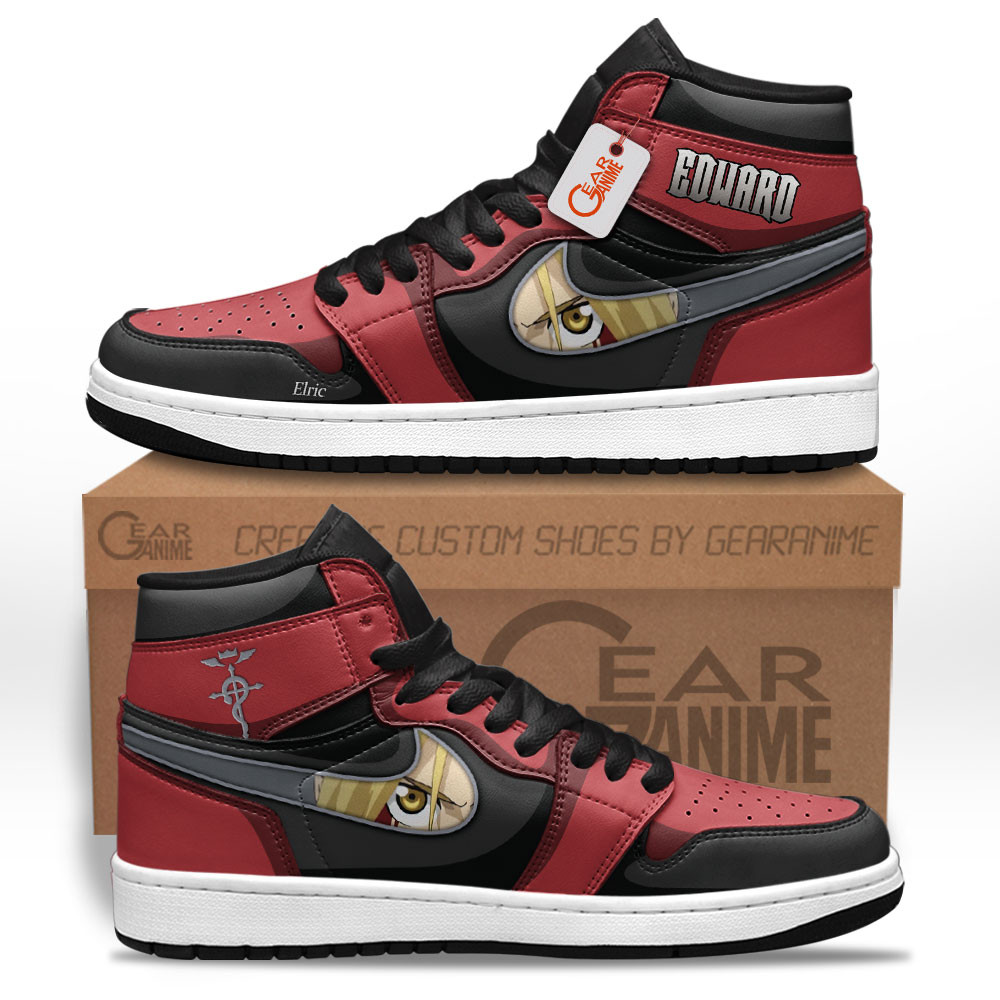 Edward Elric Custom Anime High-Top Leather Sneakers