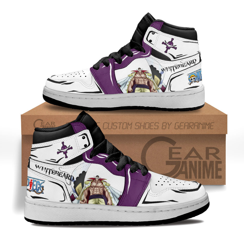 Edward Newgate Custom Anime Kids High-Top Leather Sneakers Whitebeard Shoes
