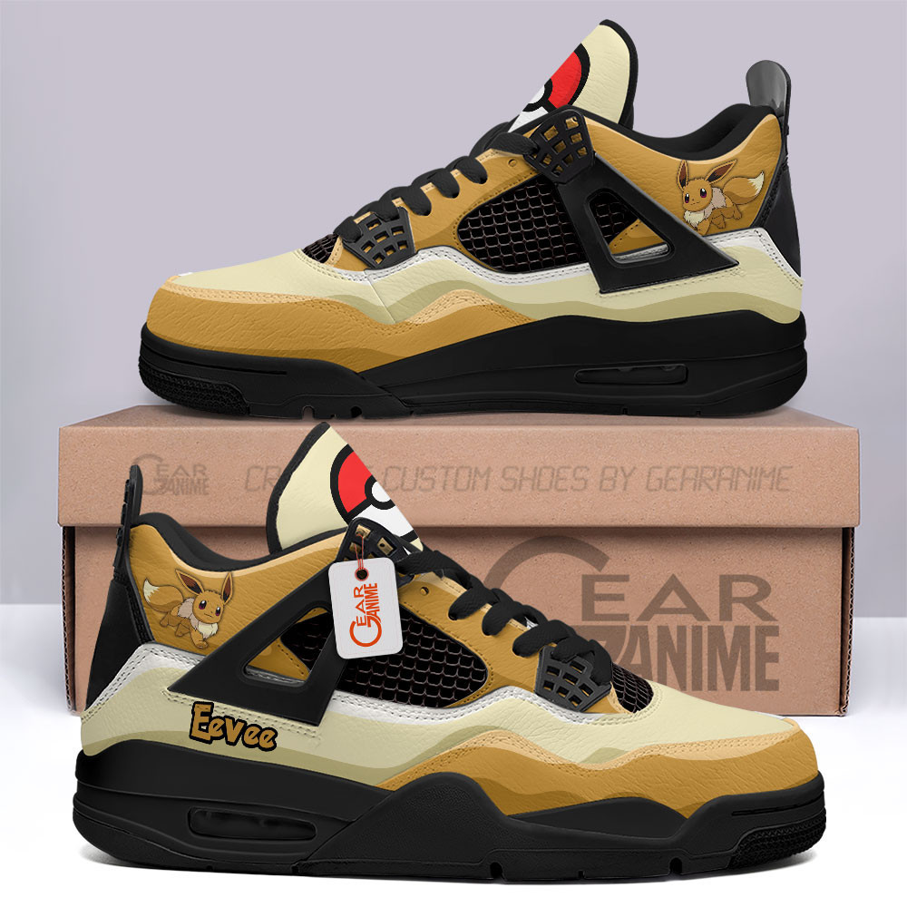Eevee Retro 4 Leather Sneakers Custom Name