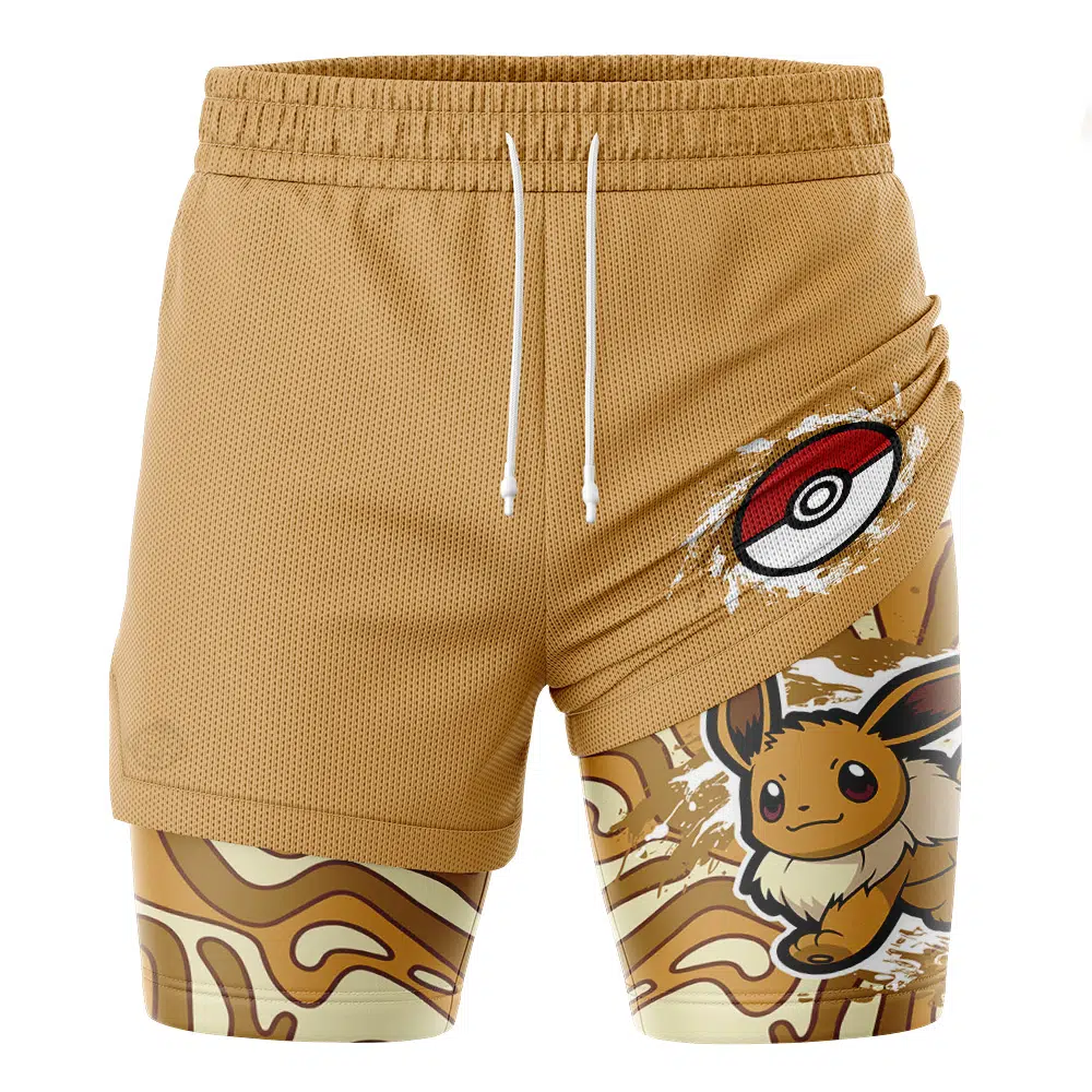 Eevee Trippy Pokemon 2-in-1 Performance Shorts