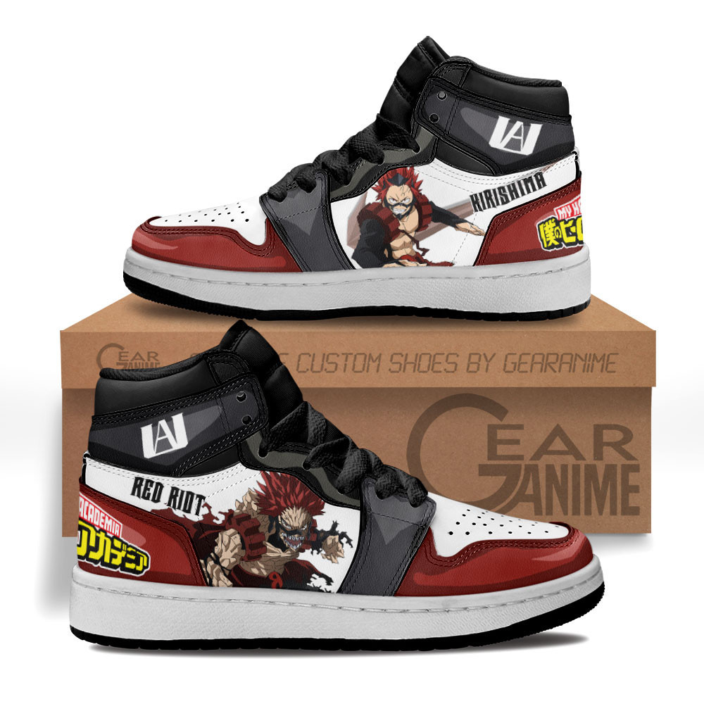 Eijiro Kirishima Custom Anime Kids High-Top Leather Sneakers
