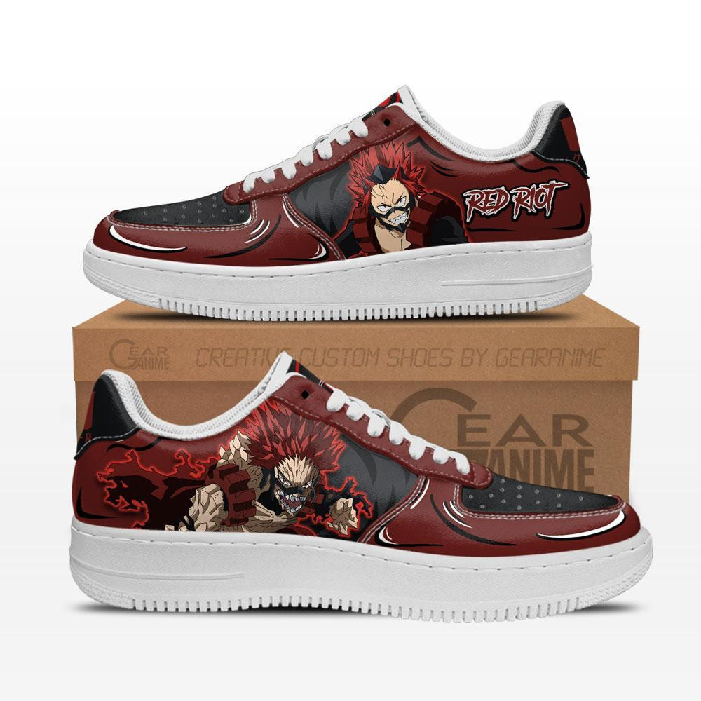 Eijiro Red Riot Custom Anime Low-Top Leather Sneakers