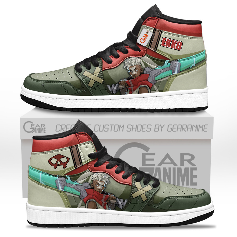 Ekko Custom Gaming High-Top Leather Sneakers Game LoL Esport Custom Name