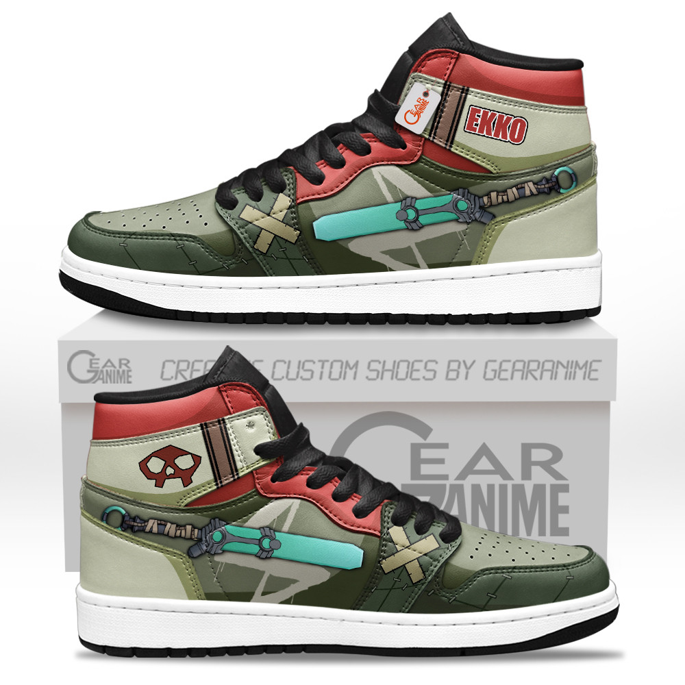 Ekko Custom Gaming High-Top Leather Sneakers Game LoL Esport Custom Name