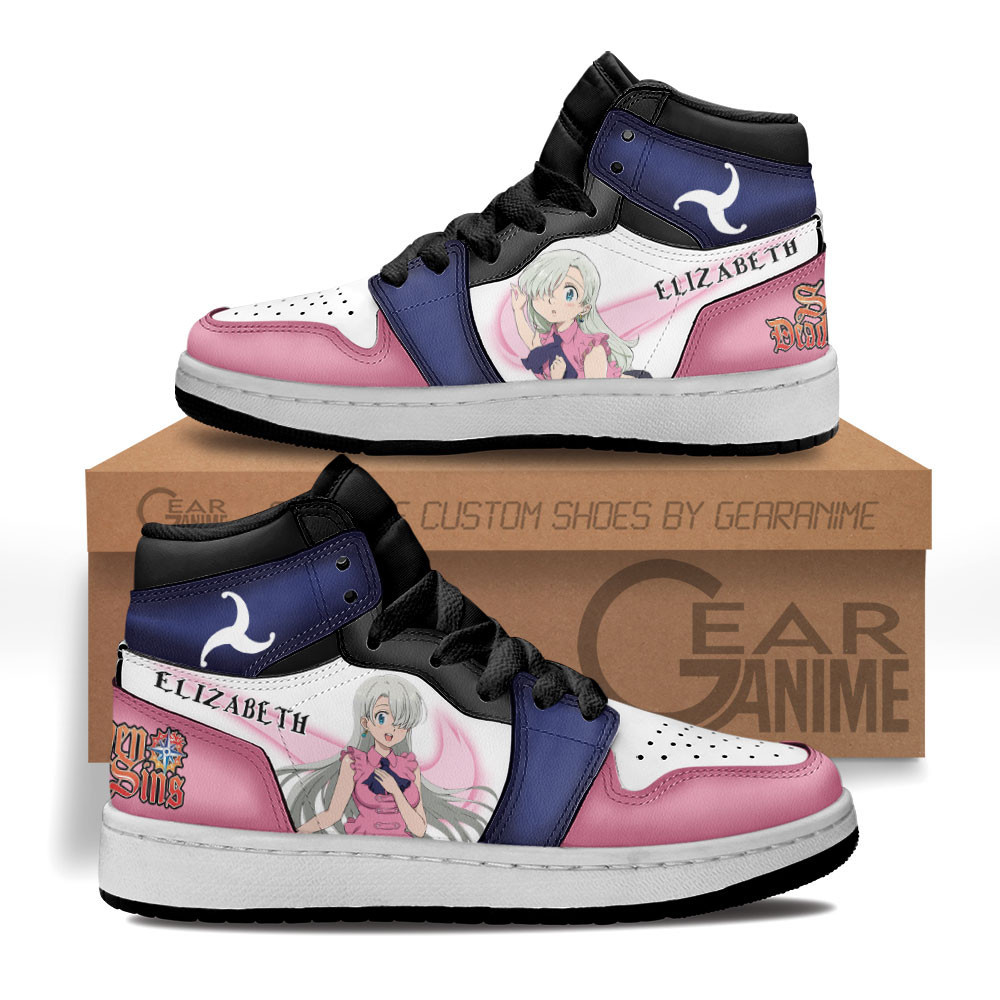 Elizabeth Custom Anime Kids High-Top Leather Sneakers MV2102