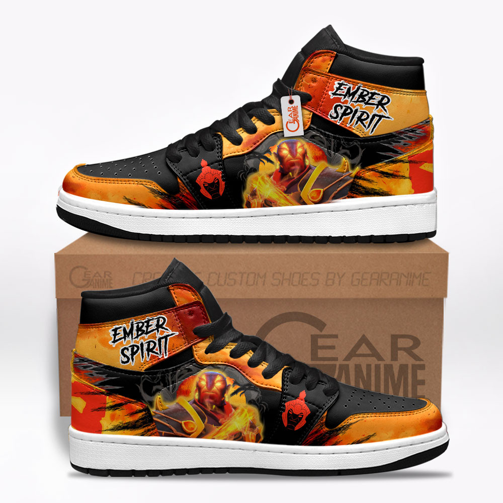 Ember Spirit Custom Gaming High-Top Leather Sneakers For Dota 2 Fans