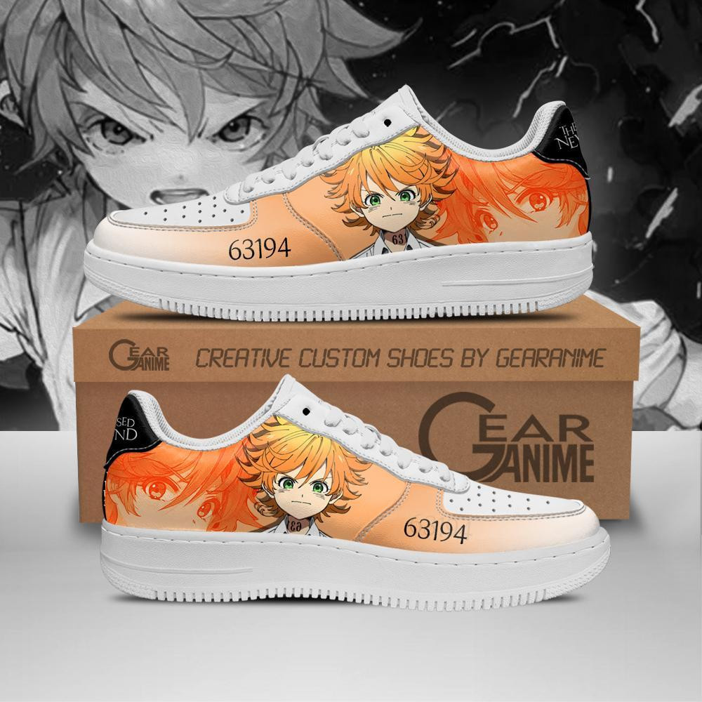 Emma Neverland Custom Anime Low-Top Leather Sneakers