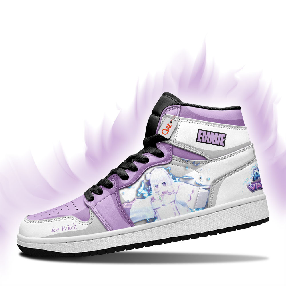 Emmie Ice Witch Custom Gaming High-Top Leather Sneakers Game Anime Vanguards Custom Name