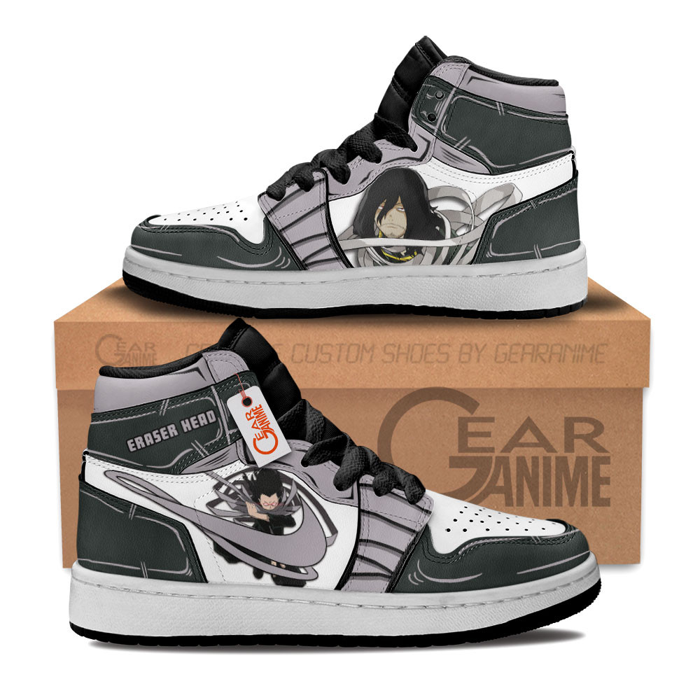 Eraser Head Custom Anime Kids High-Top Leather Sneakers Personalized
