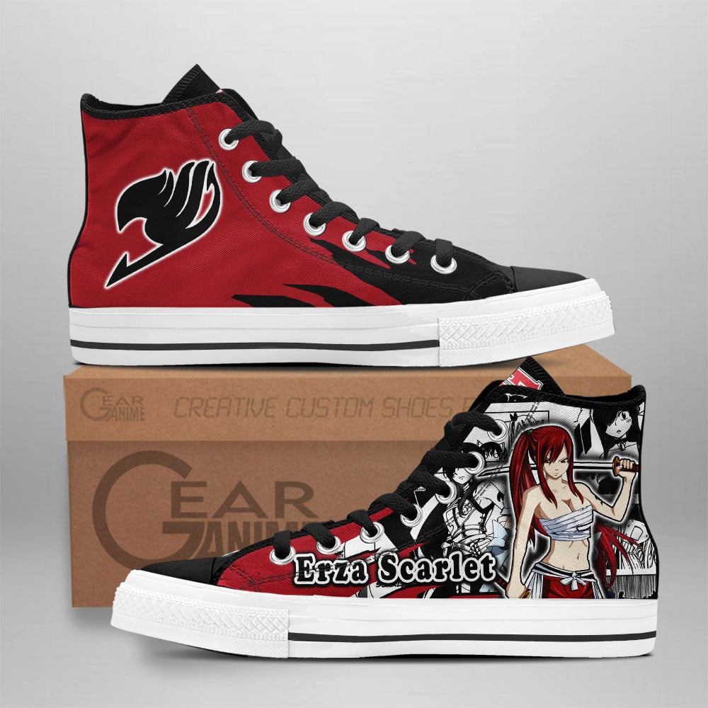 Erza Scarlet Custom Anime High-Top Canvas Shoes NTT291