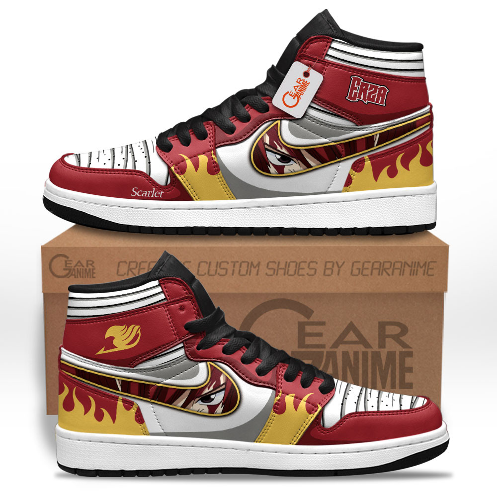 Erza Scarlet High-Top Leather Sneakers Custom Name