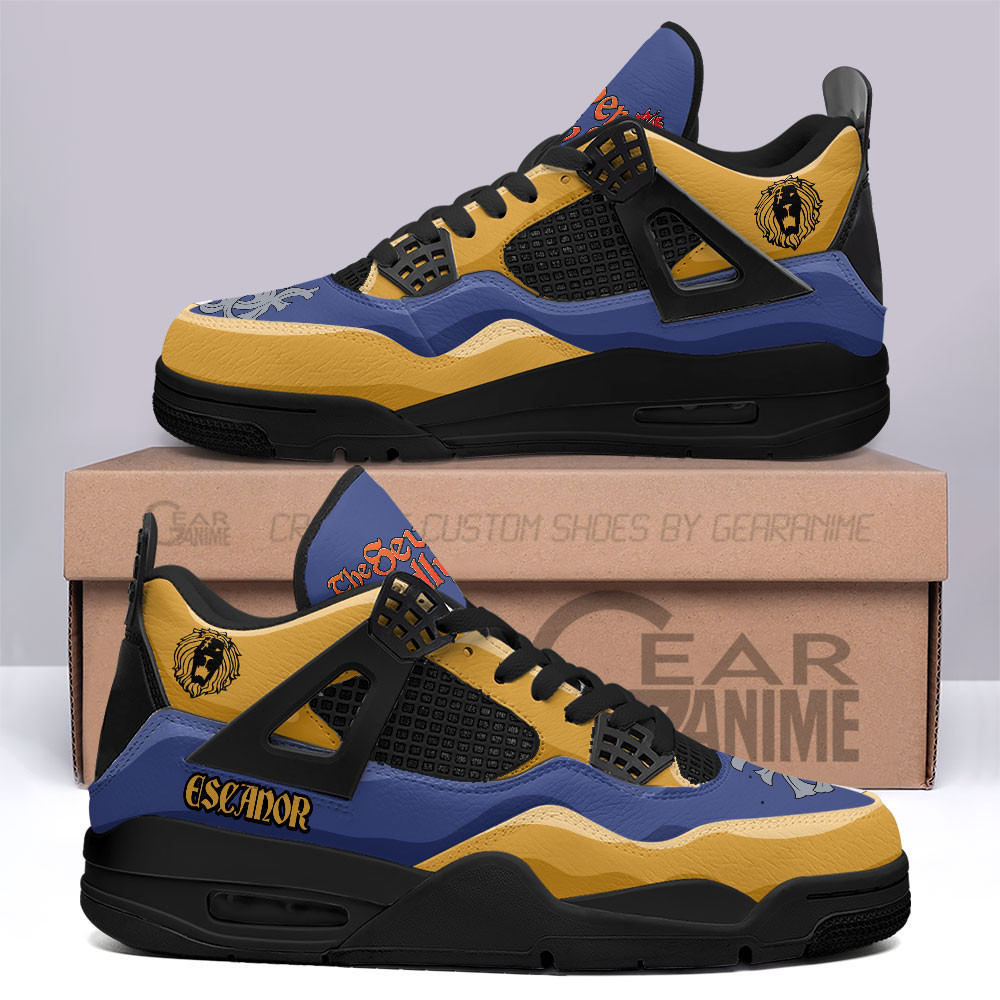 Escanor Custom Anime Retro 4 Leather Sneakers Deadly Sins