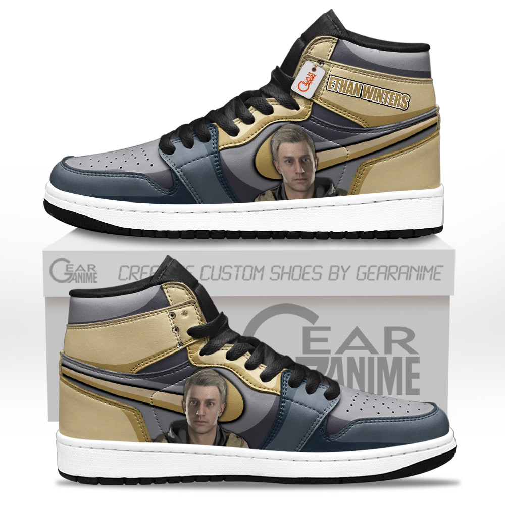 Ethan Winters Custom Gaming High-Top Leather Sneakers Games Collection Personalized