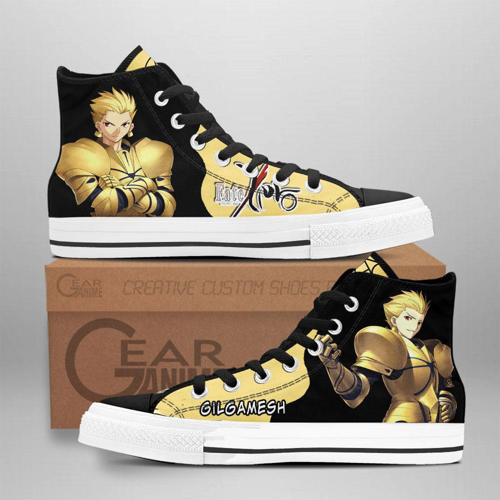 Fate Zero Gilgamerh Custom Anime High-Top Canvas Shoes