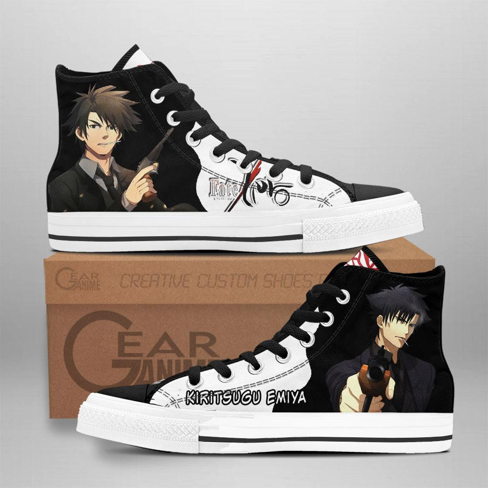 Fate Zero Kiritsugu Emiya Custom Anime High-Top Canvas Shoes