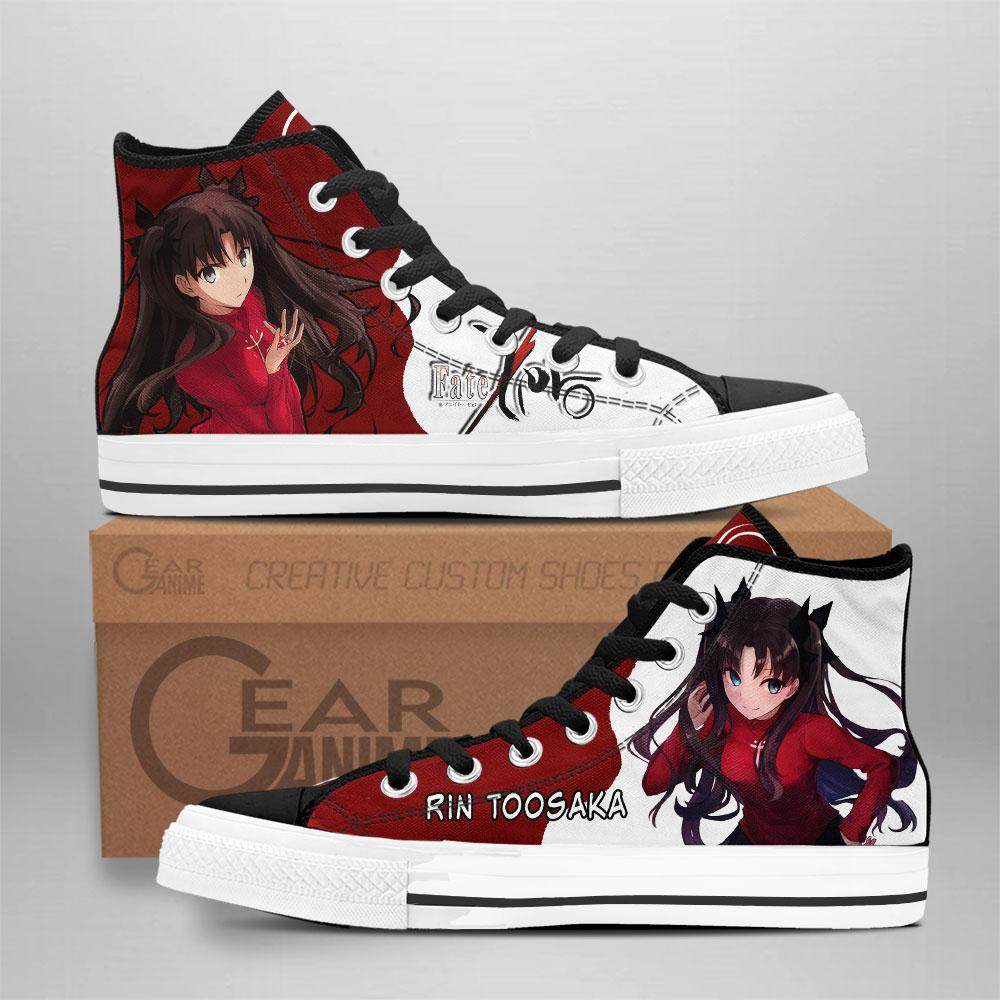 Fate Zero Rin Tohsaka Custom Anime High-Top Canvas Shoes