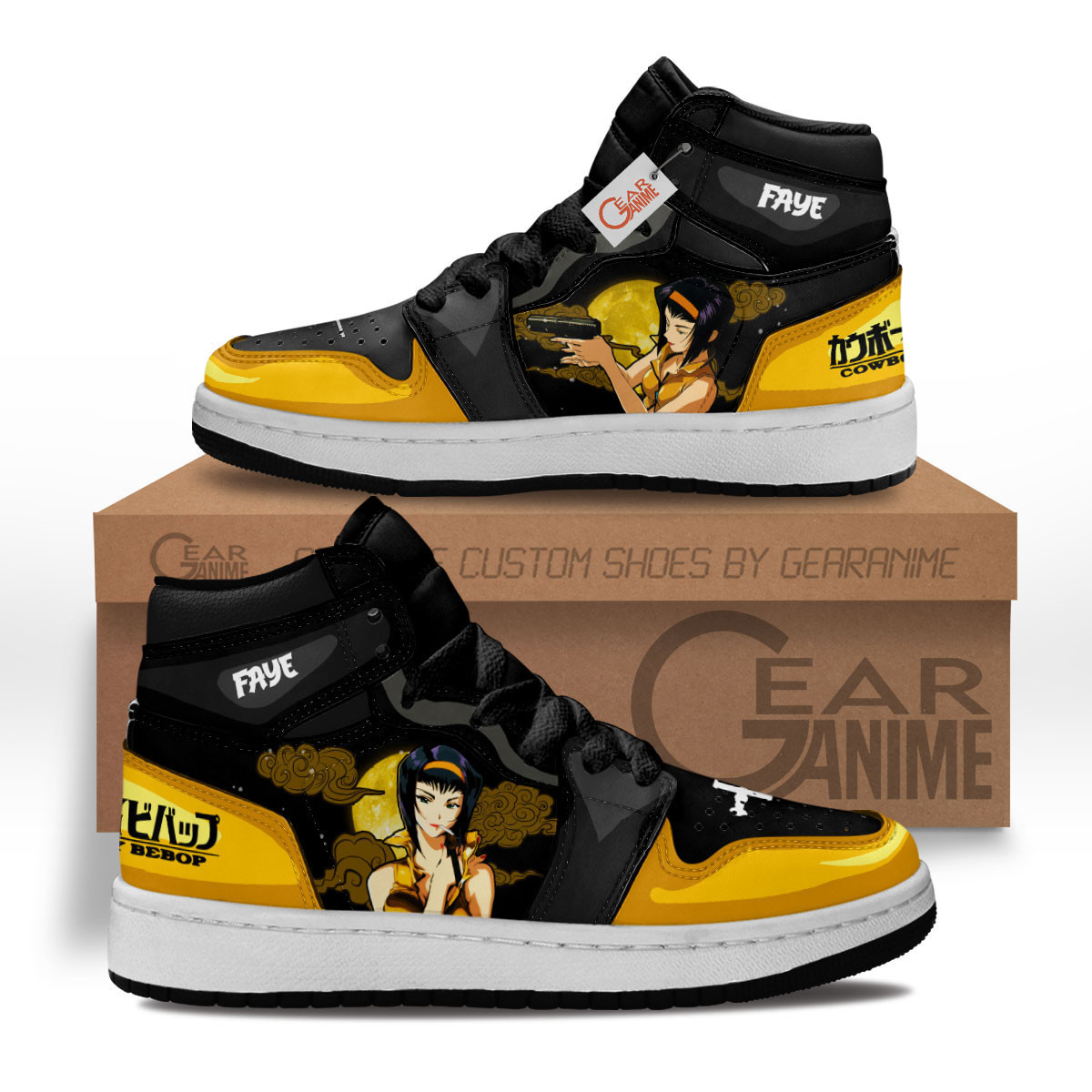 Faye Valentine Custom Anime Kids High-Top Leather Sneakers MV1503