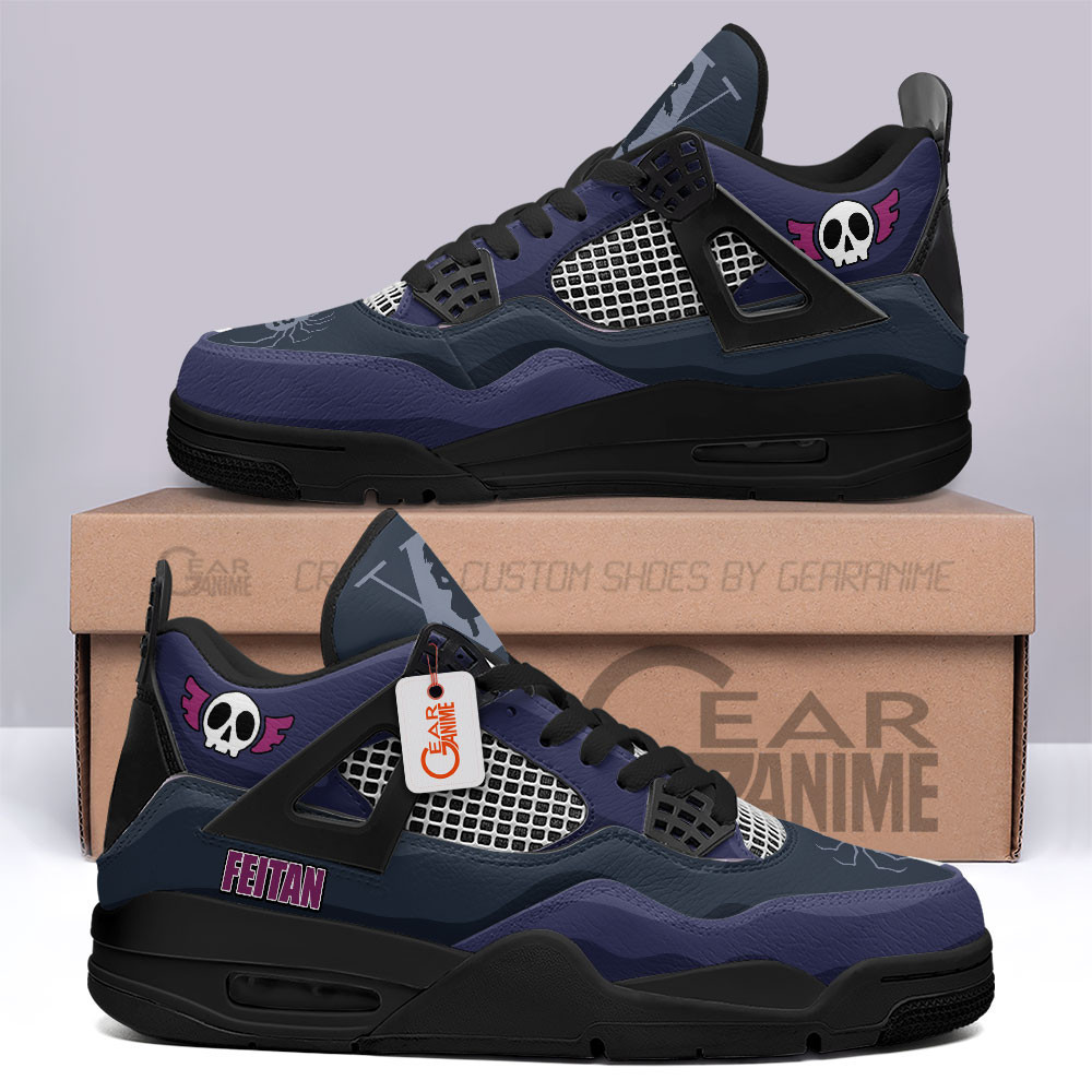 Feitan Portor Custom Anime Retro 4 Leather Sneakers Number 2 Phantom Troupe Personalized