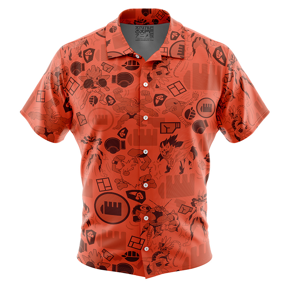 Fighting Pokemon Button Up Hawaiian Shirt