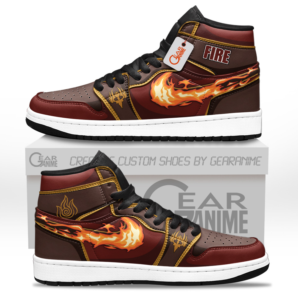 Fire Nation High-Top Leather Sneakers Custom Name