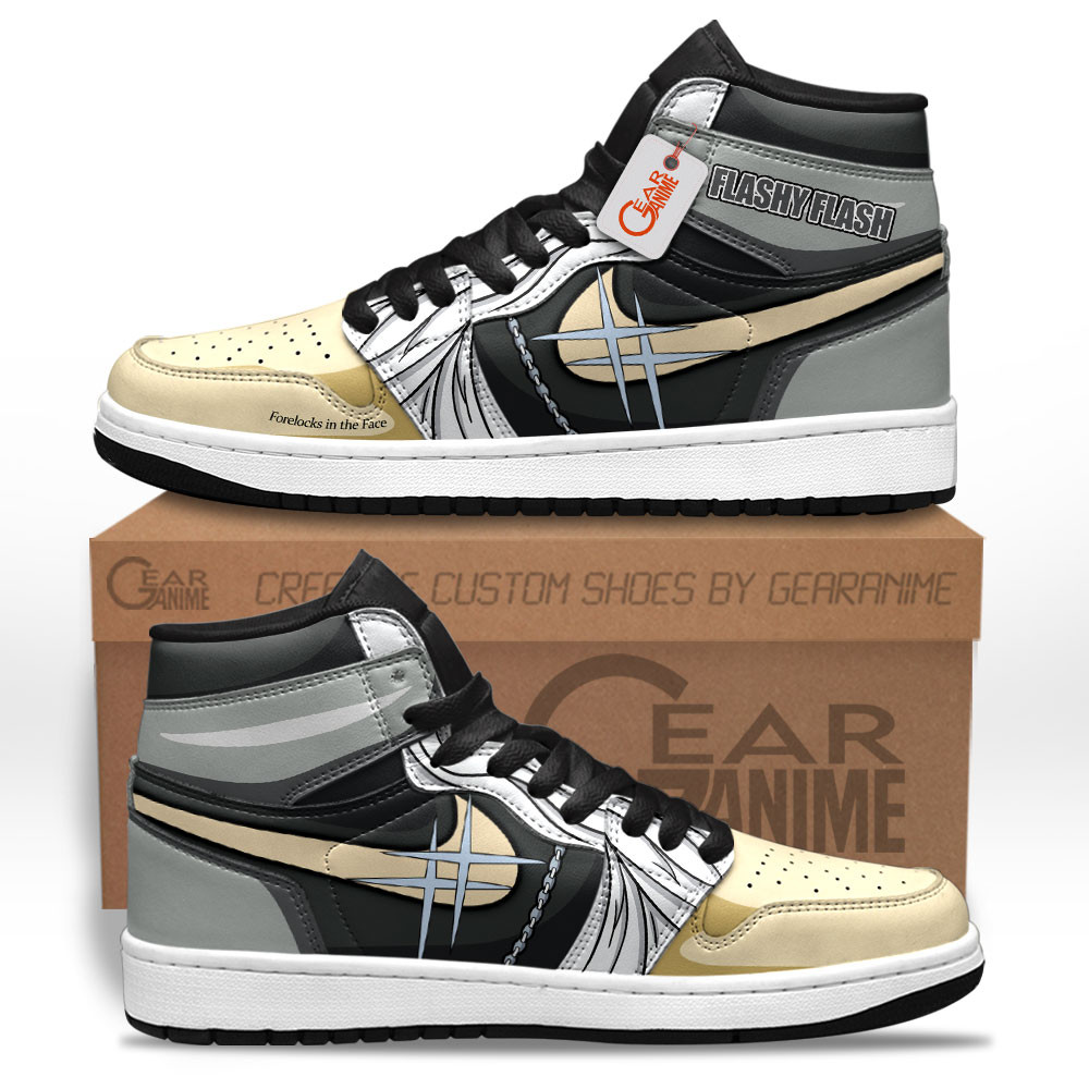Flashy Flash High-Top Leather Sneakers Custom Name