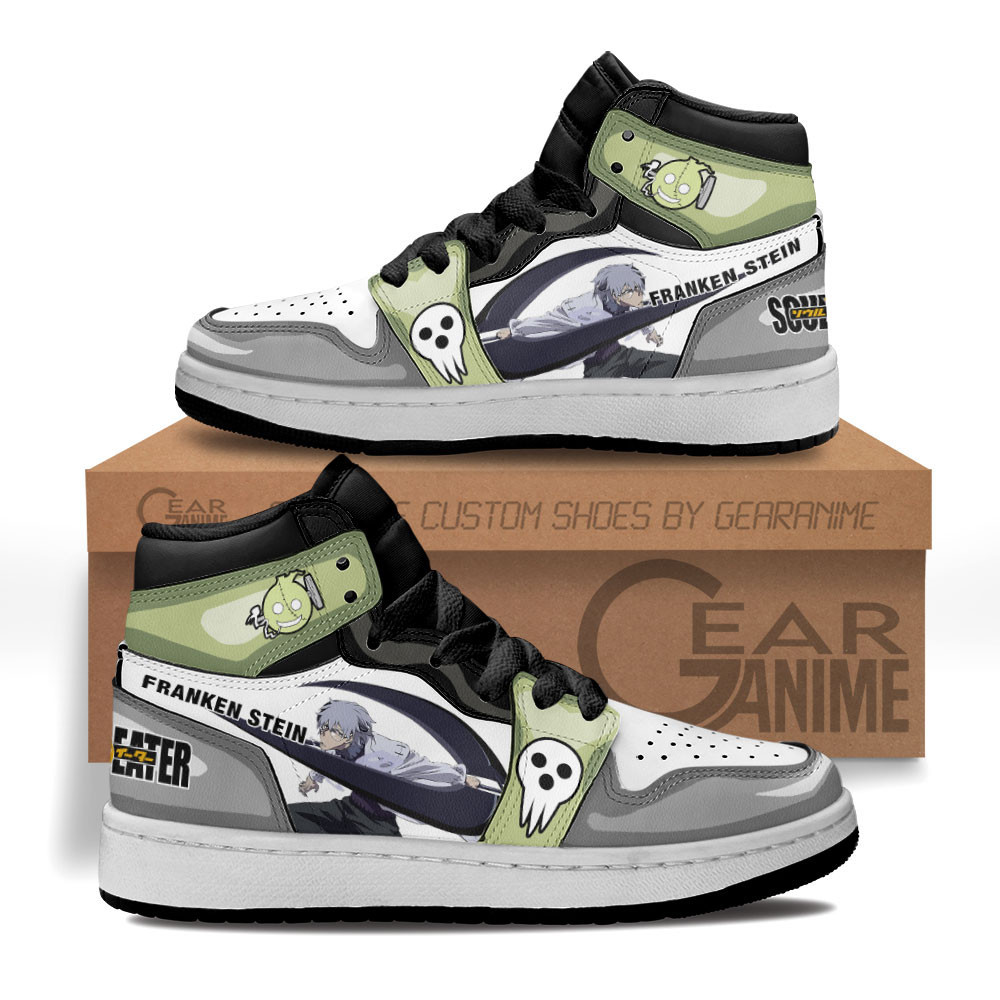 Franken Stein Custom Anime Kids High-Top Leather Sneakers