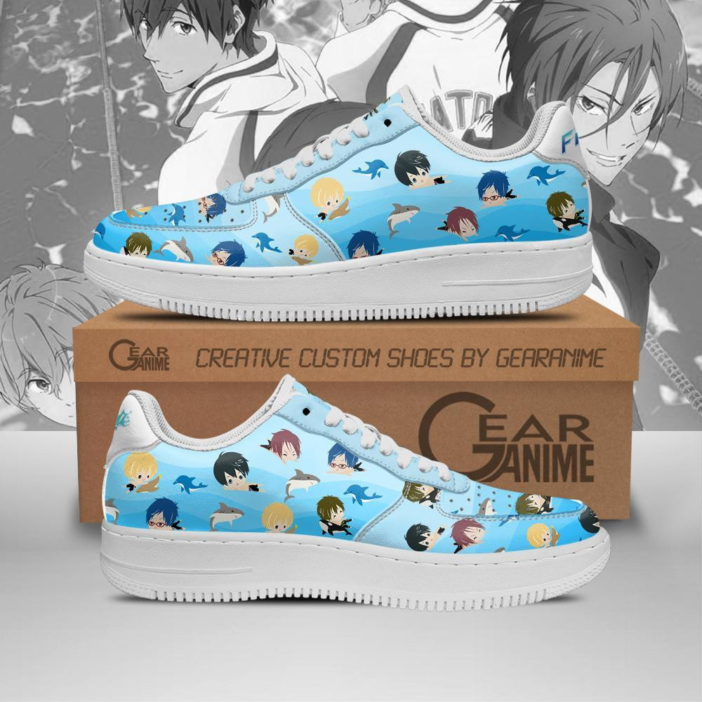 Free Iwatobi Swim Club Chibi Custom Anime Low-Top Leather Sneakers