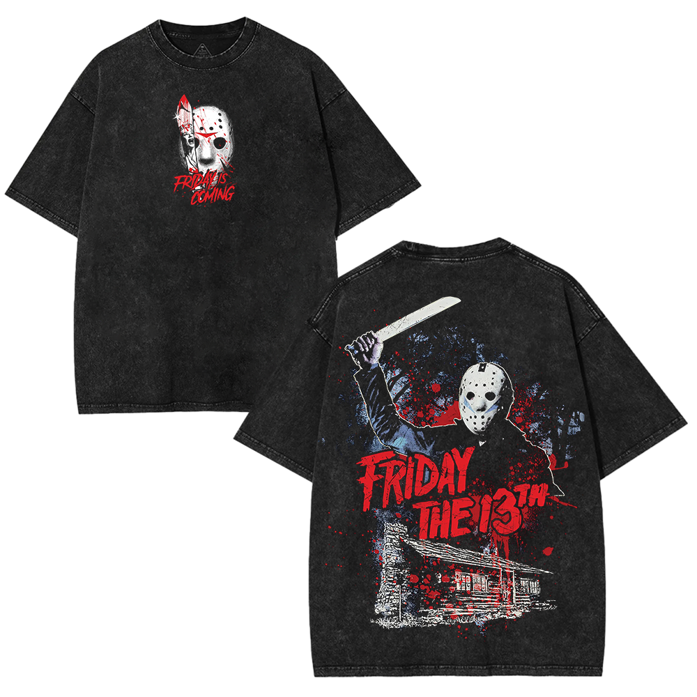 Friday The 13th Halloween – Washed Tee Cotton Menswear Top  | SEP 22