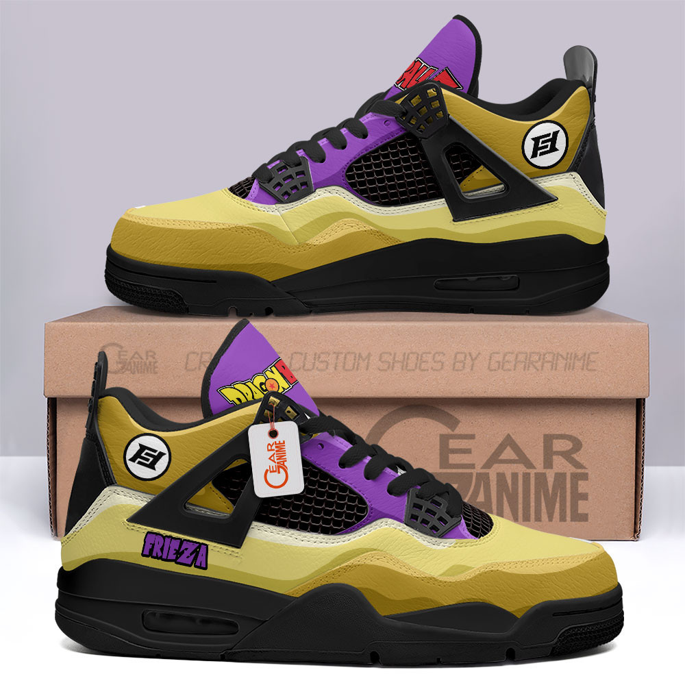 Frieza Golden Retro 4 Leather Sneakers Custom Name