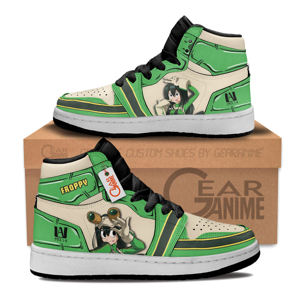 Froppy Custom Anime Kids High-Top Leather Sneakers Personalized