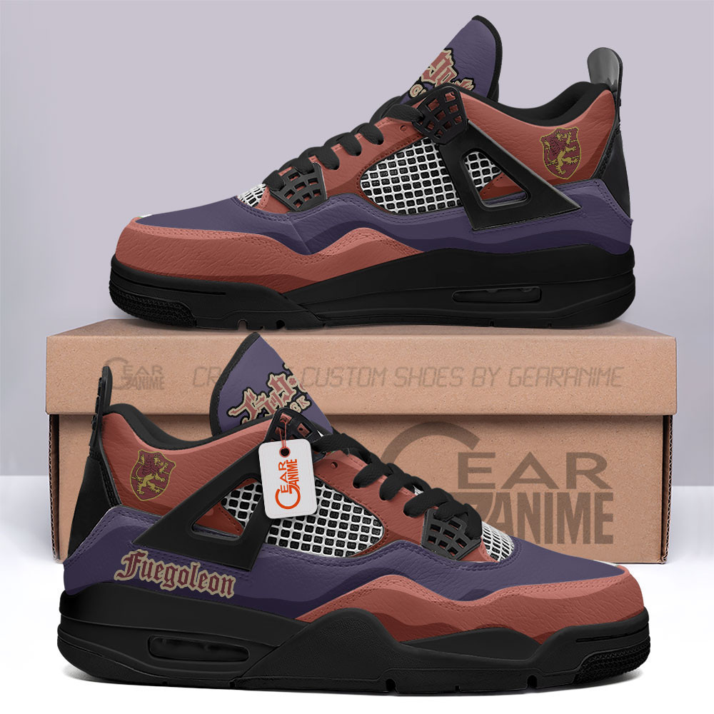 Fuegoleon Vermillion Retro 4 Leather Sneakers Custom Name
