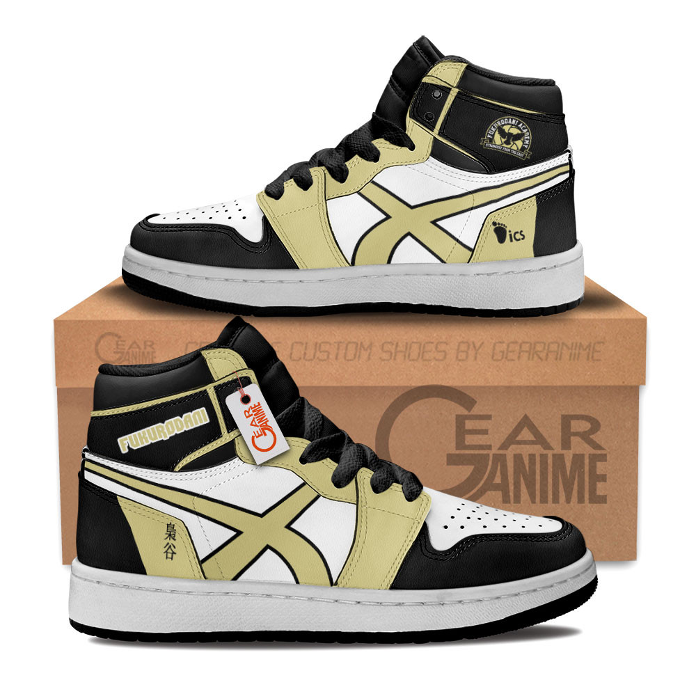 Fukurodani Academy Custom Anime Kids High-Top Leather Sneakers Personalized