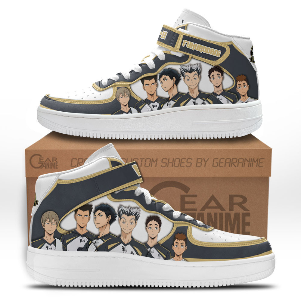 Fukurodani Custom Anime Mid-Top Leather Sneakers